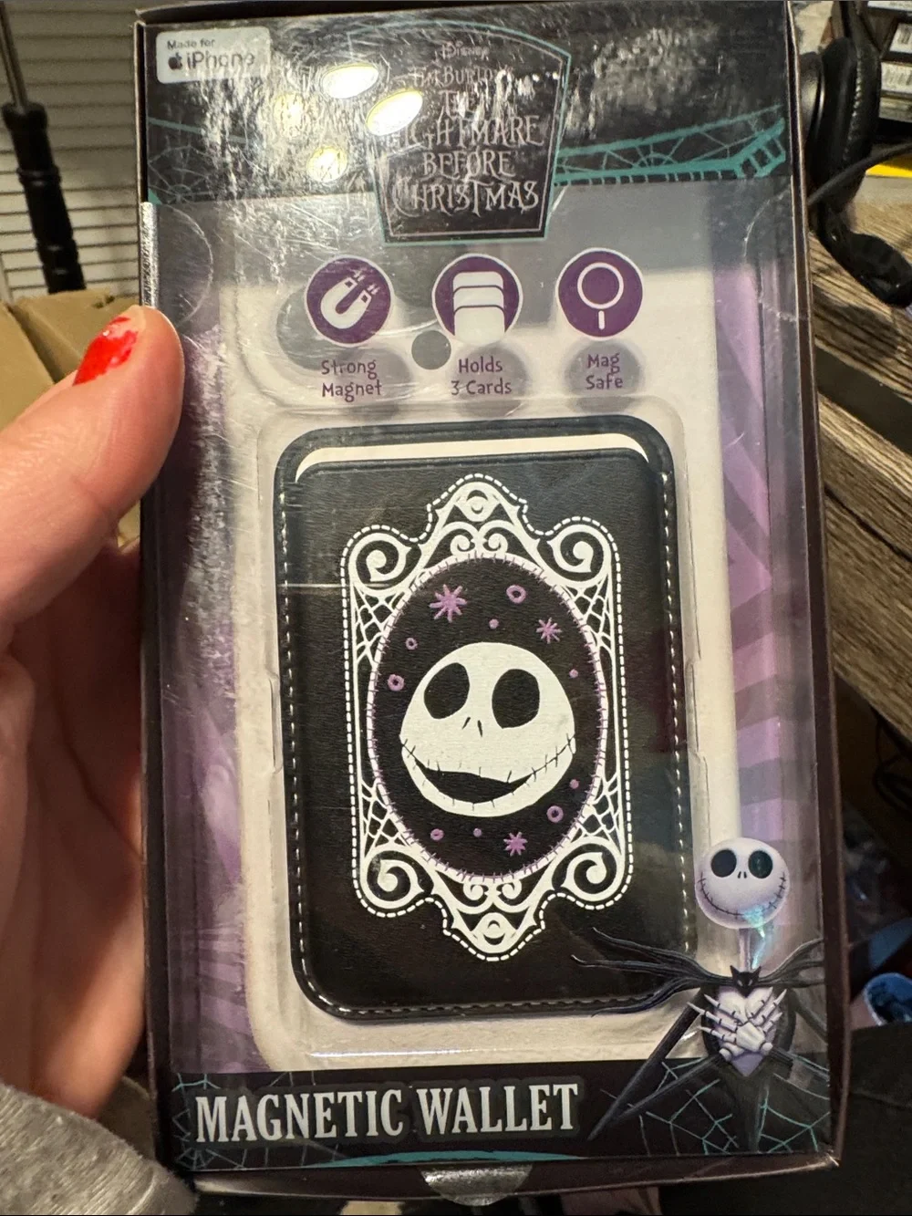 CultureFly Magnetic MagSafe Wallet Nightmare Before Christmas Jack Skellington